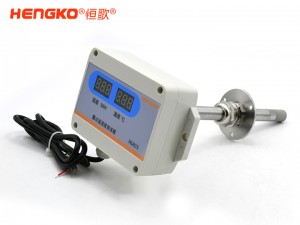 4-20mA 不銹鋼15法蘭探頭 帶顯-HG803-4W4P-08管道式溫濕度傳感器工業級